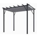 Pergola Aluminio Habrita Antracita 12m2 con lienzo en sombra 140gr