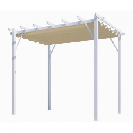 Pergola Aluminio Habrita Antracita 12m2 con lienzo de sombra