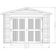 Garage en bois massif Habrita 21,7m2 avec madriers 42mm