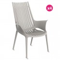 Set of 4 Armchairs Vondom Ibiza Revolution White Milos