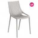 Set of 4 Chairs Vondom Ibiza Ecru