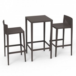 Set tavolo Spritz e 2 sgabelli Altezza sedile Vondom 76cm bronzo