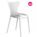 Juego de 4 Sillas Love Vondom Milos blanco