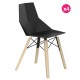 Lot de 4 Chaises Vondom Faz Wood1 noir pieds chêne blanchis