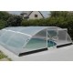 Mid-height Telescopic Pool Enclosure 394x642x137 Trend3 Azuro Abrilios