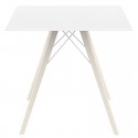 Eettafel Vondom Faz Wood Tray 80 White Carre en White Oak Feet