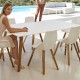 Table Vondom Faz Wood plateau 200x100 Blanc et Pieds Chêne Naturel