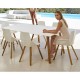 Table Vondom Faz Wood Plateau 200x100 Blanc et Pieds Chêne Blanchi