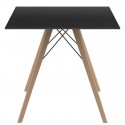 Eettafel Vondom Faz Wood Tray 80 Black Carre and Feet Natural Oak