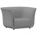 Fauteuil Vondom design Suave en tissu déperlant gris acier 1042