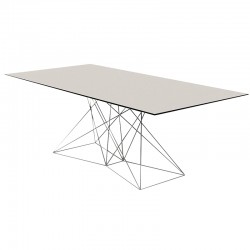 Mesa Faz Vondom 200x100 base de acero inoxidable tapa blanca