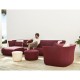 Canapé Sofa Vondom design Suave droit en tissu déperlant rouge Grenat 1046