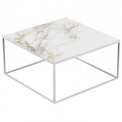 Mesa de centro quadrada Suave Vondom Dekton Entzo pernas brancas e brancas 80x80xH40