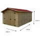 Garage en bois massif Habrita 21,7m2 avec madriers 42mm