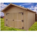 Massivholzgarage Habrita 24,23m2 in Brettern von 60mm