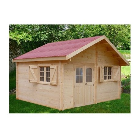 Garden shed Habrita solid wood 25,37 m2 with flat steel roof