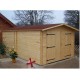 Massief houten garage Habrita 21m2 met planken 28mm