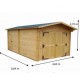 Garage en bois massif Habrita 21,7m2 avec madriers 42mm