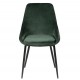 Lot de 2 Chaises Repas Velours Vert avec Piétement Métal Noir Kari KosyForm