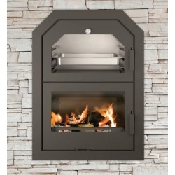 Poêle à Bois Ferlux Encastrable avec Four Forno 60 16kW avec vitre