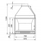 Ferlux Holzofen mit Forno 60 Backofen aus 16kW Stahl mit Glas