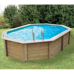 Piscina Wood Sunwater 490x300 H120cm Forro beige Ubbink