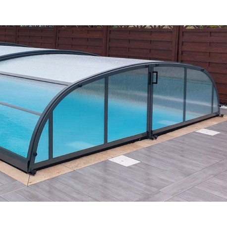 Pool Enclosure Cintrè Telescopic Shelter Malta pronto per l'installazione per piscina 900 x 450