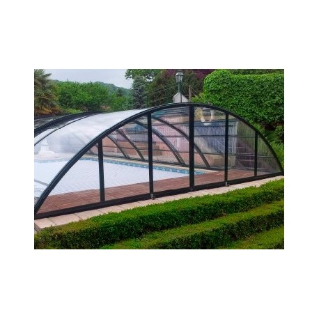 Mid-height pool enclosure Telescopic shelter Madeira 12.76x6m ready-to-install