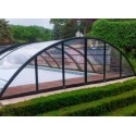 Abri de Piscine mi-haut Abrisol télescopique Madeira 12.76x6m prêt-à-poser