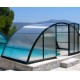 Abri de Piscine mi-haut Abrisol télescopique Madeira 12.76x6m prêt-à-poser