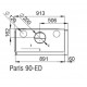 Inserto de madera de esquina acristalada derecha Bronpi Paris 90-ED Vision 14kW con turbina