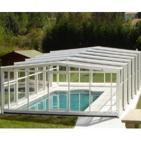 Copertura piscina medio-alta Pensilina telescopica Capri 6,44x4m senza guida