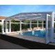 Abri de Piscine Haut Abrisol télescopique Capri 6.44x4m sans rail