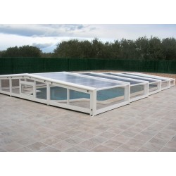 Recinto de Piscina Abrigo Telescópico Baixo Capri 6.44x4m sem trilho