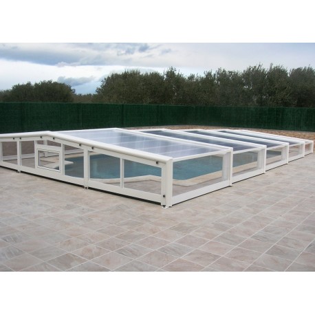 Abri de Piscine Bas Abrisol télescopique Capri 6.44x4m sans rail