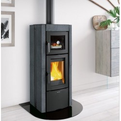 Fogão a lenha com forno Nordica Extraflame Ester Evo 9.5kW pedra natural