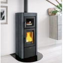 Fogão a lenha com forno Nordica Extraflame Ester Evo 9.5kW pedra natural