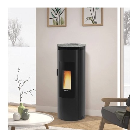 Pelletkachel La Nordica Extraflame Amika 8kW waterdicht geventileerd Natuursteen