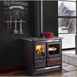 Estufa de leña Nordica Extraflame Rosa L 9kW Negro