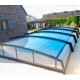 Low Pool Enclosure Telescopic Shelter Cyprus 8.37x4.50m without rail