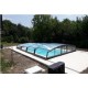 Low Pool Enclosure Telescopic Shelter Cyprus 8.37x4.50m without rail