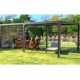 Bioclimatic pergola Habrita aluminum 21.52m2 anthracite with 3 panels imitation wood