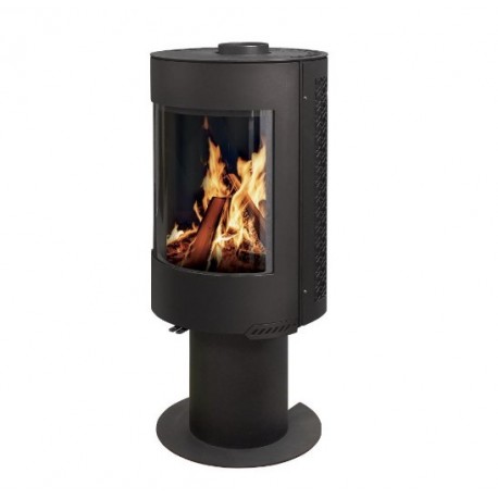 Scambiatore di calore rotondo a legna NovaStove Rety 7 kW con supporto