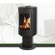 Scambiatore di calore rotondo a legna NovaStove Rety 7 kW con supporto