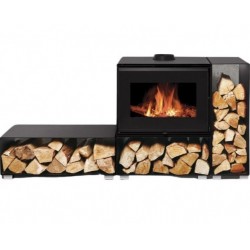 Poêle à Bois échangeur thermique NovaStove Kim 10kW avec Range Bûches