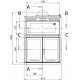 Ferlux Pratic 80 inbouw stalen oven barbecue met glazen deuren