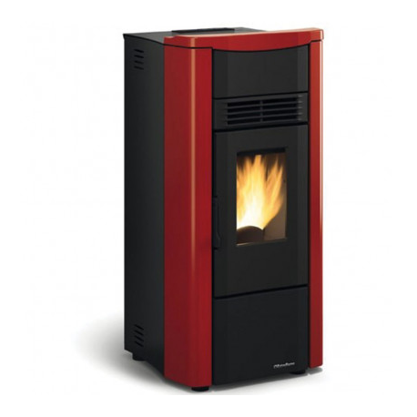 Poêle à granulés ventilé Extraflame Giusy Evo 2.0 7kW bordeaux