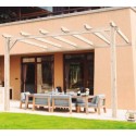 Lean-to pergola in raw wood Cadiz 4x3m 12m2