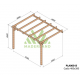 Lean-to pergola in raw wood Cadiz 4x3m 12m2