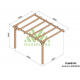 Lean-to pergola in raw wood Andorra 4x3m 12m2